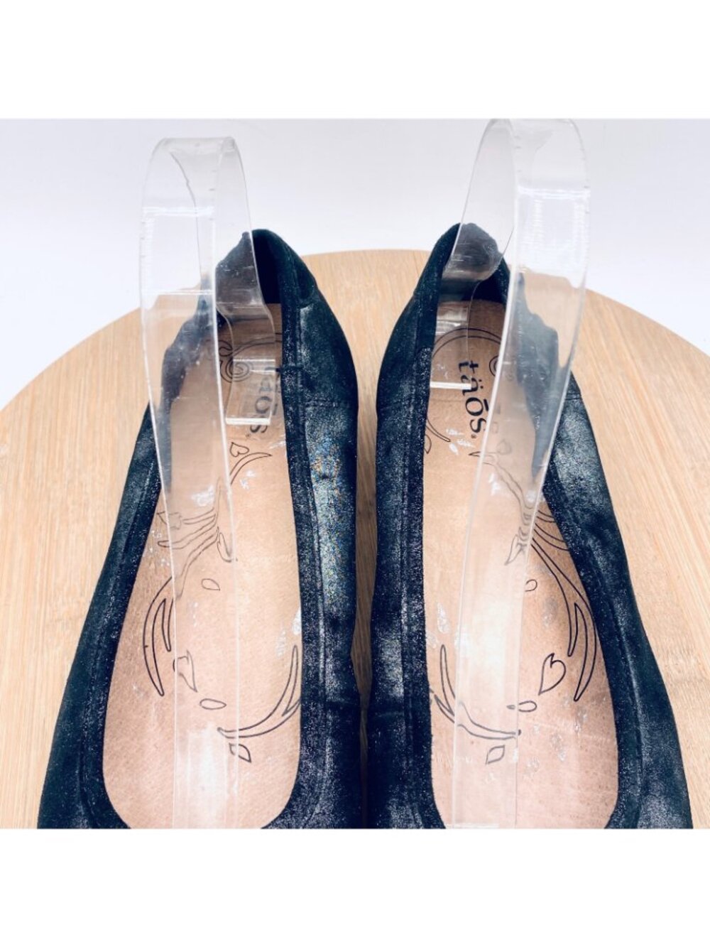 Taos Shoes Womens 8 Black Leather Tie Dye Comfort Ballet Flats - Picture 4 of 11